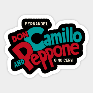 Don Camillo and Peppone Typography Design Sticker